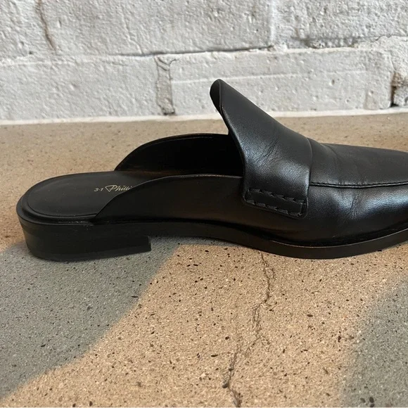3.1 Phillip Lim Alexa Flat Mules in Black Leather - Picture 9 of 12